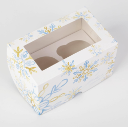 Коробка на 2 капкейка Let it Snow 10 х 16 х 10см Изображение Коробка на 2 капкейка Let it Snow 10 х 16 х 10см